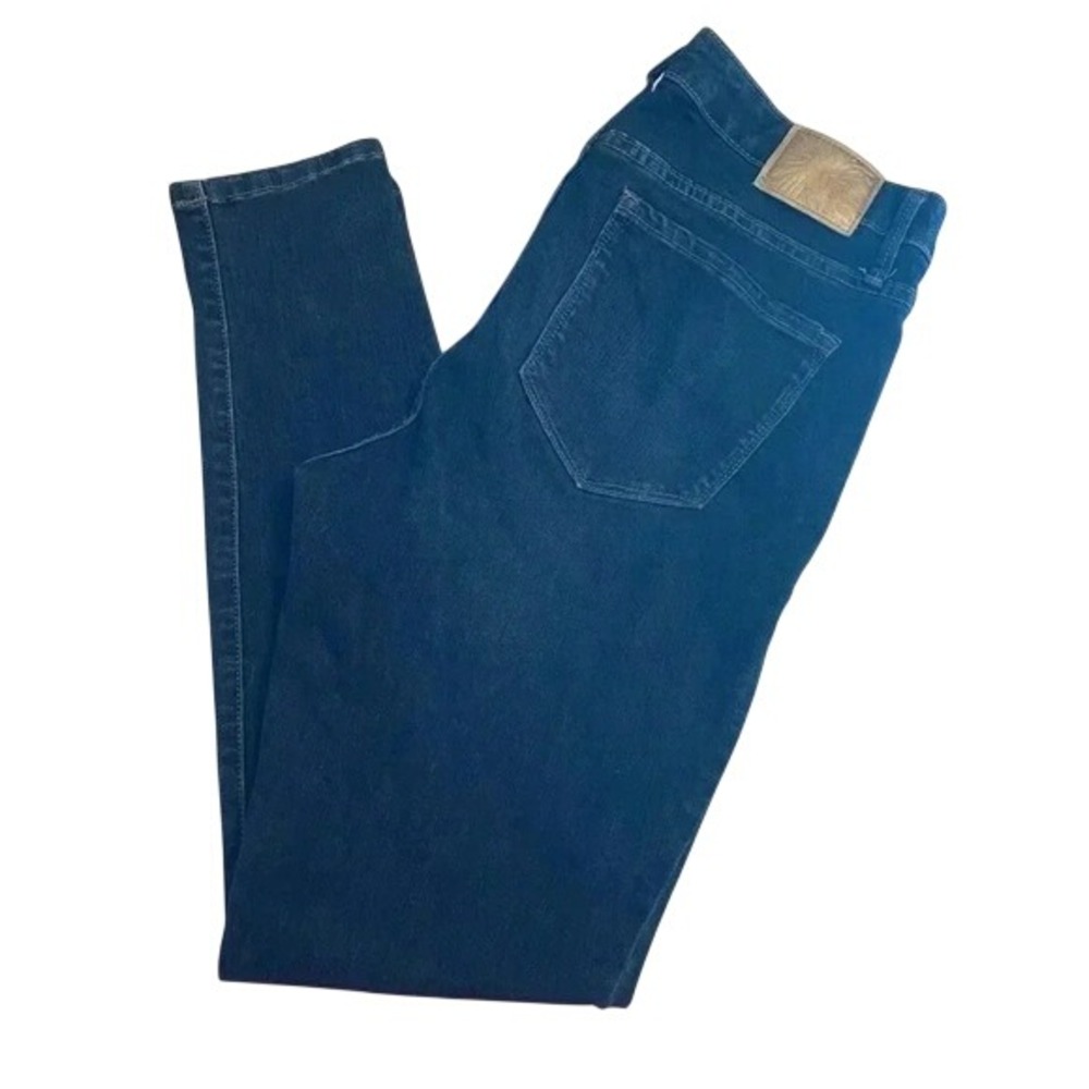 Anne Klein Womens Mid Rise Skinny Jeans Dark Indigo Blue Denim Size 12